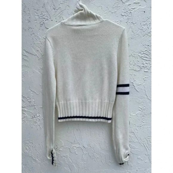 Tommy Hilfiger Womens Pullover Long Sleeve Turtle Neck Sweater White Sz L - Picture 2 of 6